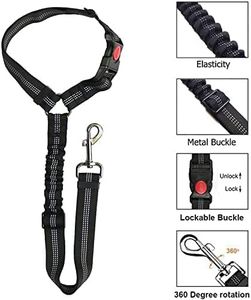Adjustable Dog Car Seat Belt – Black Pet Safety Harness