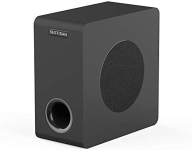 BESTISAN Powered 6.5’’ Home Audio Subwoofer, Deep Bass Response Subwoofers in Compact Design, Easy Setup with Home Theater Systems, TV, Speakers, RCA, Black