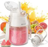 Portable Blender, Prasky Personal Blenders for Shakes and Smoothies with 27oz Cup, Lid and Shoulder Strap, Type-C USB Rechargeable, Personal Size Blenders BPA-free for Gym/Travel/Kitchen (White)