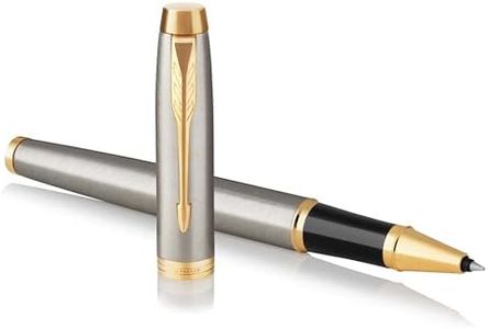 PARKER IM Rollerball Pen, Brushed Metal with Fine Point Black Ink Refill, Gift Box (1931663)