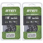 8TEN Full Chisel Chainsaw Chain 18 Inch .058 3/8 68DL for Husqvarna 455 Rancher 372XP Jonsered 2165 Poulan 455 (2 Pack)