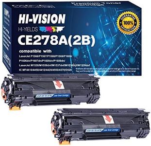 (2 Black-Pack) HI-VISION HI-YIELDS Compatible 78A CE278A Toner Cartridge Replacement [2,100 Pages Each], Used in HP Laserjet P1606DN, M1536, MFP M1536DNF, P1560, P1566, P1606