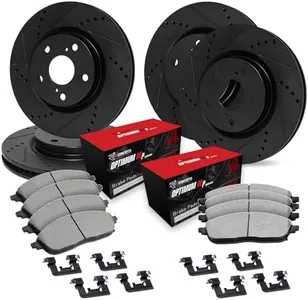 R1 Concepts Front and Rear Brakes and Rotors| Hardware Included| Front and Rear Optimum OEp Brake Pads and Rotors Kit| Fits 2018-2022 Kia Stinger