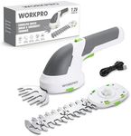 WORKPRO Cordless Grass Shear & Shrubbery Trimmer - 2 in 1 Handheld Hedge Trimmer 7.2V Electric Grass Trimmer Hedge Shears/Grass Cutter Rechargeable Lithium-Ion Battery and Type-C Cable Included