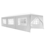 10x30 Party Tent Wedding Tents Patio Tent All Weather Resistant Outdoor Camping Canopy Heavy Duty Gazebo with 5 Removable Sidewalls for Backyard Garden Patio (White)