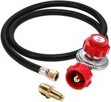 GASONE Propane Regulator - With Propane Brass Orifice 4 ft High Pressure Propane 0-20 PSI Adjustable Propane Regulator with hose QCC-1 type - Works With any U.S. Propane Tanks