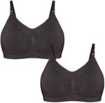 Motherhood Maternity Women's Plus-Size Seamless Clip Down Nursing Bra, Black/Black 2 Pack, 3X