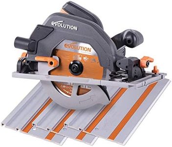 Evolution Power Tools R185CCSX Circular Saw With 1020 mm 3-Piece Track | Multi-Material Blade, Cuts Wood, Metal, Plastic & More | Incl Dust Port Adapter | 185mm (230v)