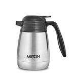 Milton Thermosteel Carafe 24 Hours Hot and Cold, 1000 ml, Silver | Rust Proof | Double Walled | Easy to Carry | Food Grade | Tea | Coffee | Juice
