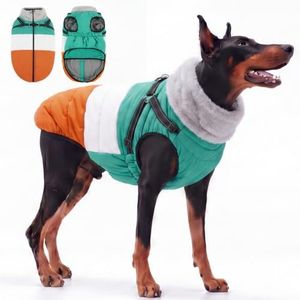 FUAMEY Dog Winter Jacket with Fleece Collar for XXX-Large Dogs,Orange,3XL