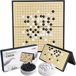 Magnetic Go Game Set 19x19 Chinese Chess Set 11Inch/28cm Portable with Magnetic Plastic Stones Classic Chinese Strategy for Kids & Adult (Small)