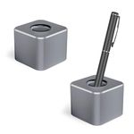 2 Pieces Pen Stand, Single Pen Holder, Pen Holder Base for Desk Desktop, Pen Organizer Desk Accessory, Toothbrush Stand Holder for Office Home (Gray)