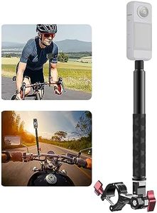 Motorcycle Bike Selfie Stick Handlebar Mount for Insta360,Motorcycle Clamp Mount Selfie Stick for Insta360 X4 X3 X2 X ONE RS R,GoPro,Perfect for Cycling Videos,Third-Person Bike Handlebar Mount Camera