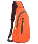 Gisdanchz Personal Pocket Bags for Women, Waterproof Lightweight Sports Sling Backpack Bags Small Rucksack for Men Cross Body Chest Bag One Strap Shoulder Bags Small Gym Bag for Sport Travel, Orange