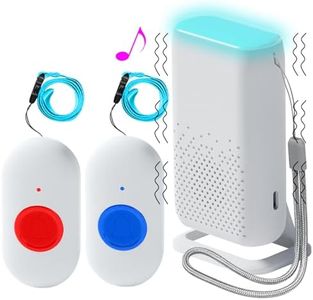 ALEENFOON Botón de Llamada de Emergencia para Personas Mayores, Vibración Avisador Personas Mayores AlarmaS para Casa Llamada de Emergencia Adecuado para Ancianos（2 a 1）