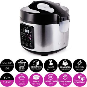 Yum Asia Kumo Rice Cooker, 5.5 Cup Capacity – Compact Electric