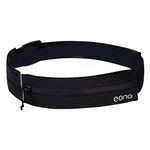 Eono Water Resistant Running Belt with Adjustable Elastic Strap, Large Capacity Running Waist Pack for Workouts, Exercise, Cycling, Walking, Travel & Outdoor Activities (Black)