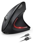 TECKNET Ergonomic Mouse, 2.4G Wireless Mouse Rechargeable, 4800 DPI Vertical Mouse 6-Button Silent Mouse with 5 Adjustable Levels DPI, USB Receiver, Cordless Computer Optical Mouse for Laptop, PC, Mac