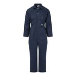 Ladies Zip Front Boilersuit Workwear Boiler Suit Coverall Overall Womens Girls (10 (34" Chest), Navy Blue)