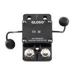 GLOSO E9A Waterproof Breaker Auto Reset For Car Truck RV Automotive Marine Boat Trolling motor & Custom Wiring Audio battery protection (T1) Side by Side Stud IP67 Hi-Amp Circuit Breaker (30A)