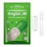 Angtai JN Empty Capsules Size 1 - Vegan Capsules Empty - Empty Pill Capsules (100 Count) with 2 Micro Lab Spoons for Capsule Filling Kit - Veggie Capsules Empty for DIY Your Own Supplements