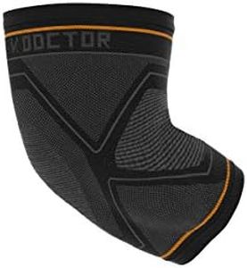 Shock Doctor Compression Knit Elbow Sleeve with Gel Support, Black/Grey, Adult-Medium