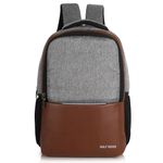 Half Moon Valex Unisex School Bag/ 15.6 inch Laptop Backpack/College Bagpack/Office Back Packed for Men Women | School Bags for Boys Girls with Small Pockets & Laptop Compartment (Brown & Grey)