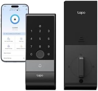 Tapo Smart Door Lock Wi-Fi Deadbolt, Palm & Fingerprint Recognition, Keyless Entry, in-App Monitoring with Scheduled Access, 1-Year Rechargeable Battery, Auto-Lock, IP65, Fits Standard Doors, DL130