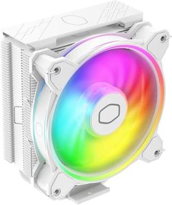 Cooler Master Hyper 212 Halo CPU Air Cooler - Pure White Aluminium Finish, 4 Continuous Direct Contact Heat Pipes with Fins, MF120 Halo2 ARGB Fan, ARGB Auto Detect, LGA1700 & AM5 Brackets - White