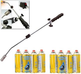 Top Home Solutions ® Weed Burner – Butane Gas Weed Wand Blowtorch Eco Friendly, Safe to Use, Flame Weeder with 8 Gas Refills Canisters for Garden & Outdoor