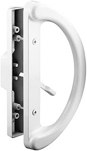 Prime-Line C 1225 Mortise Style Sliding Patio Door Handle Set - Replace Old or Damaged Door Handles Quickly and Easily – White Diecast, Non-Keyed, Fits 3-15/16” Hole Spacing (1 Set)