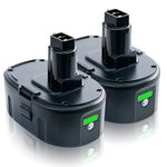 FSKE 18V 6500mAh 2Pack Replacement Lithium-ion Battery for Dewalt 18V DC9096 DC9098 DW9096 DW9098 DC9099 DE9039 DE9095 DE9096 DE9098 Compatible with Dewalt 18V Cordless Power Tools