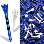 Golf Tees Plastic 3 1/4 2 3/4 Inch Long Unbreakable 100 Driver Tees with More Short 20 Iron Tees Mixed Pack Durable Tee for Iron Shots Reduce Friction (2 3/4inch and 1 1/2 inch Blue)