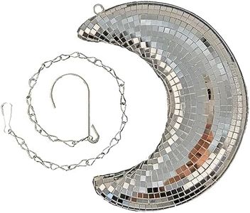 Valentines-Day Gift Disco Ball Moon-Shaped - Disco Balls Decor for Party,Room,Home,Bar,Hanging Disco Decor Retro-Reflective Disco Ball Lights Funky Home Decor(8 inch)
