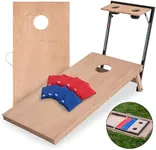 Triumph Sports 2x4 LED Cornhole Set with Integrated Caddy, Brown (35-8050-3)