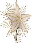 Kurt Adler 10-Inch 5-Point Capiz Star Treetop with Rays and Beads