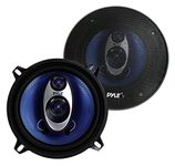 Pyle Car Speakers 14cm – 200W 3-Way Triaxial Coaxial Stereo Speaker Set, Universal Fit for Door/Side Panel, Easy Install, Pro Audio Sound Upgrade – 2-Pack, Blue
