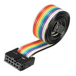 sourcing map IDC Rainbow Wire Flat Ribbon Cable 10 Pins 66cm Length 2.54mm Pitch Type-B