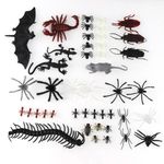 50 PCS Halloween Bugs,Plastic Spiders Halloween,Plastic Spiders,Plastic Bugs,Fake Spiders,Fake Spider,Bugs,Halloween Creepy Crawlies,Fake Bugs,Creepy Crawlies,Mini Spiders,Halloween Decorations