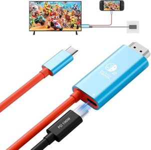 AGFINEST [for Switch 2/OLED] USB C to HDMI Adapter Cable 6.6FT, 4K@60Hz 100W PD Fast Charging, Portable Dock with TV Mode for Switch, iPhone 16, iPad Pro, MacBook, Steam Deck Laptop to Monitor