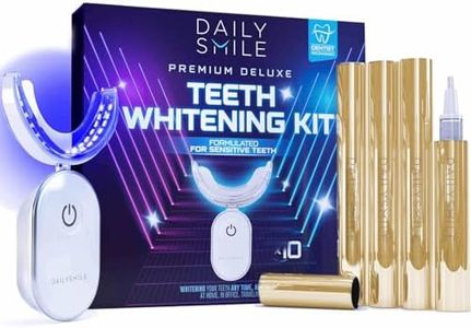 DailySmile Teeth Whitening Kit with LED Light, 10 Min Non-Sensitive Teeth Whitener Tooth Paint, Ultra Fast Waterproof Teeth Stains Remover, 4 Carbamide Peroxide Teeth Whitening Pen Gel, 24 Sessions