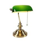 Newrays Glass Bankers Desk Lamp wit