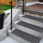 Comme Rug Stair Treads with Rubber Backing,Non-Slip,Indoor Outdoor Step treads Waterhog,Set of 6,Grey,8.5" x 30"