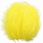 THARAHT 100pcs Fluffy Turkey Marabou Feathers 4-6inch for craft Dream Catcher Decoration Natural Fluffy Turkey Marabou Feathers,Yellow