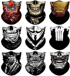 Neck Gaiter Mask for Men Women, Seamless Bandana Rave Face Cover Mask, Magic Face Scarf, Balaclava,Headband, Head Wrap-Motorcycle Cycling Festival Outdoors (B-Mix Skull)