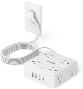 Thin Flat Extension Cord Indoor with USB C, SMALLRT Small Flat Plug Power Bar with 8 AC Outlets 3 USB (1 USB C), 6.5FT Small Power Strip Wall Mountable Cruise Ship, Travel, Home, Dorm Room Essentials