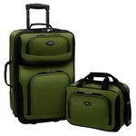 U.S. Traveler Rio Rugged Fabric Expandable Carry-on Luggage Set, Green, 2 Wheel, Rio Lightweight Carry-on Suitcase 20" Softside Expandable Design, Durable, Business and Travel