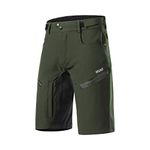 ARSUXEO Men's Cycling Shorts Loose Fit Bike Bottom with Moisture-wicking Waistband 2006 army green L