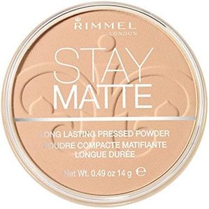Rimmel London Cipria Compatta Stay Matte, Polvere Opacizzante a Lunga Tenuta per Pelli Grasse e Miste, 009 Amber, 14 g