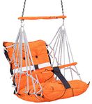 BOFFLE Cotton Baby Swing for Kids jhula 1-5 Years Swings Cradle Chair uyyala New Born Baby Gifts Foldable and Washable with Safety Belt, Home & Garden (Orange)